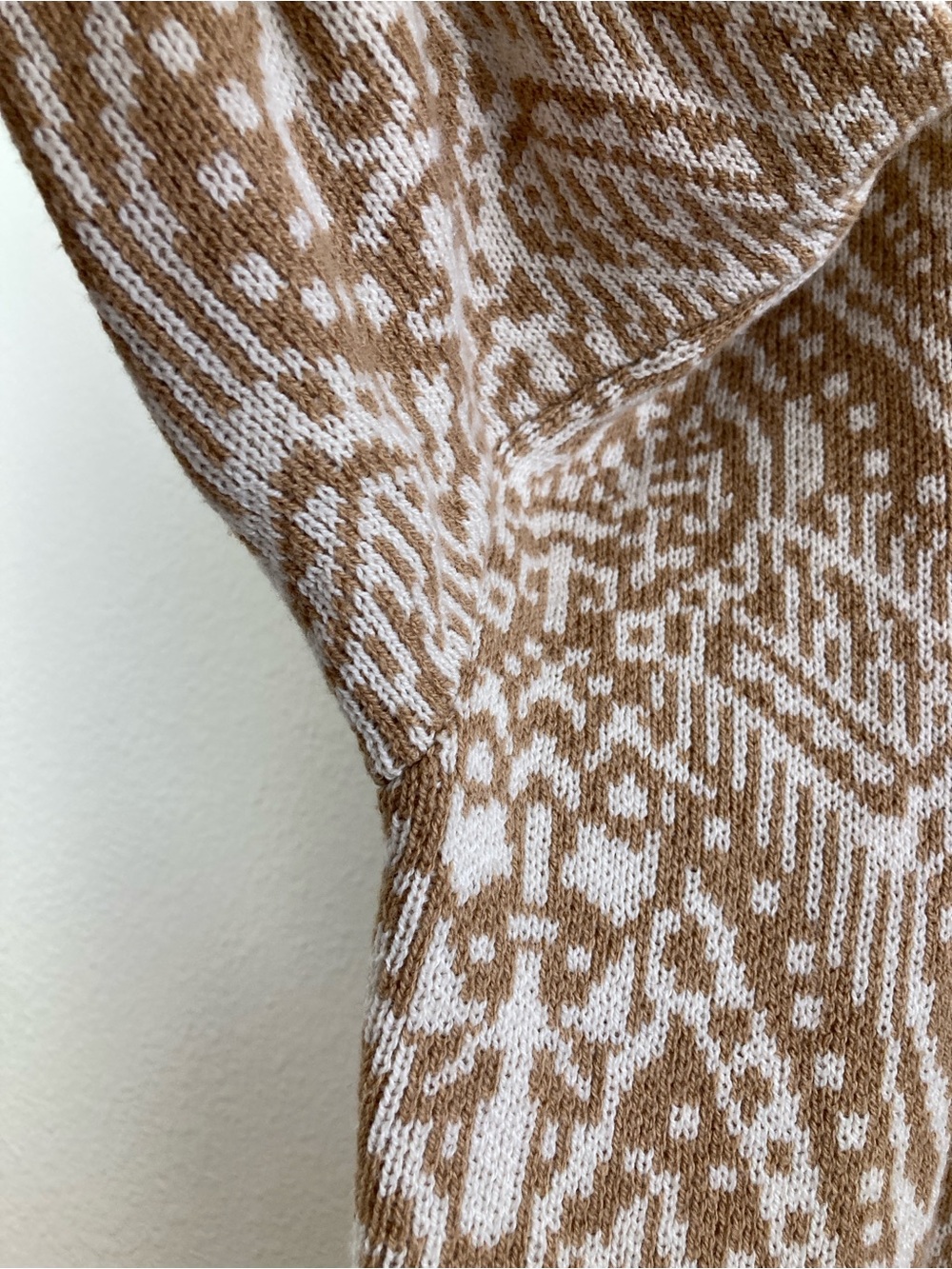 Lucky Brand Boho Fringe Cardigan Size L Tan Cream Open Knit Sweater - Picture 3 of 13